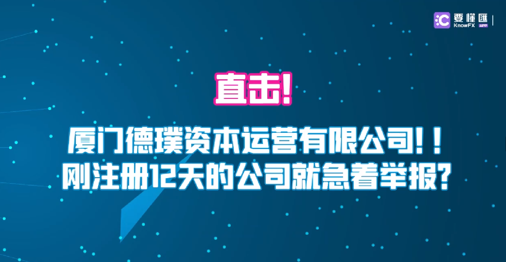 直击！厦门德璞资本运营有限公司！刚注册12天的公司就急着举报？